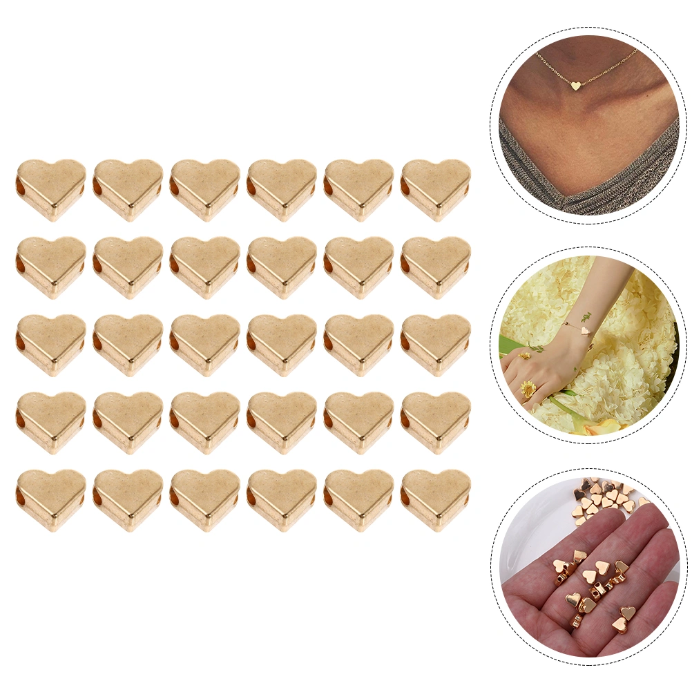 50pcs Heart Shape Spacer Beads DIY Bracelet Beads Loose Beads Jewelry Making Material