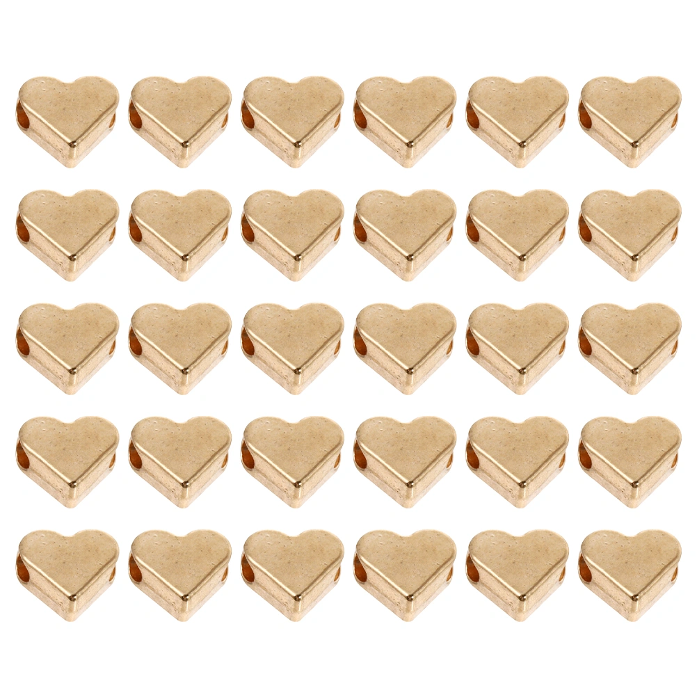 50pcs Heart Shape Spacer Beads DIY Bracelet Beads Loose Beads Jewelry Making Material