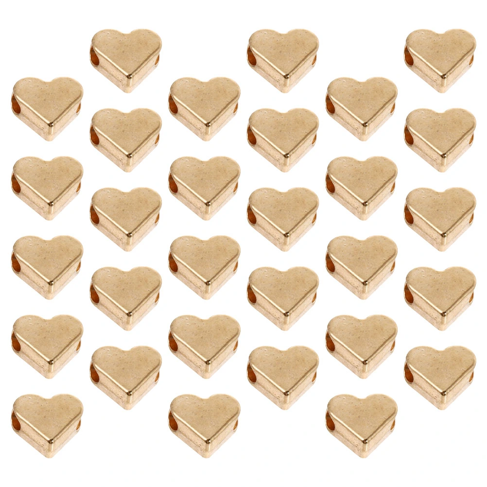50pcs Heart Shape Spacer Beads DIY Bracelet Beads Loose Beads Jewelry Making Material