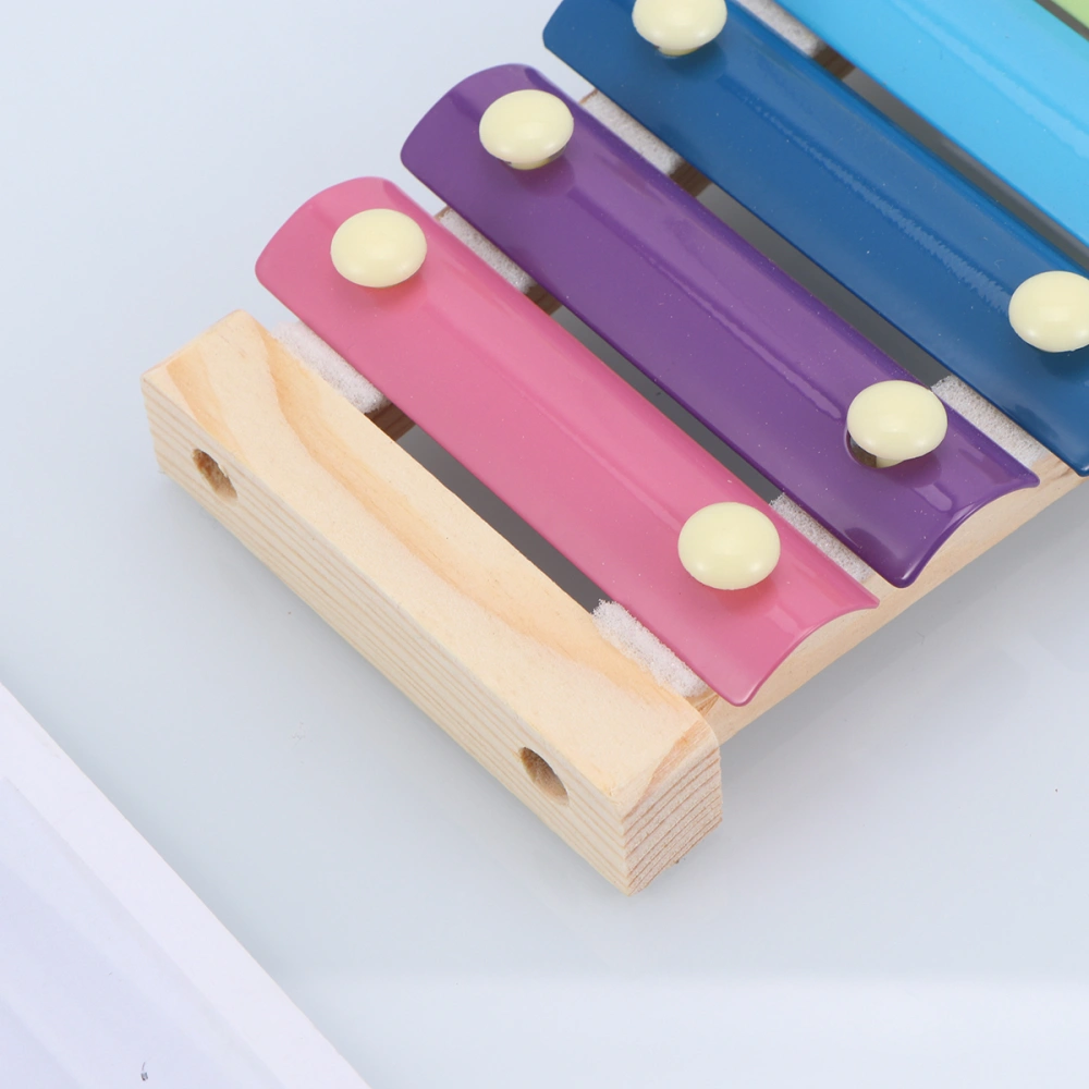 1Pc Wooden Hand Knocking Xylophone Toy Chic Educational Toy Early Education Supplies for Children Kids Color Box Pattern with Music Score