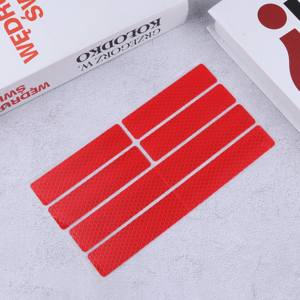 1 Sheet High Brightness Warning Reflection Stickers PVC Stickers Reflective Decal for Bike Outdoor (Red)