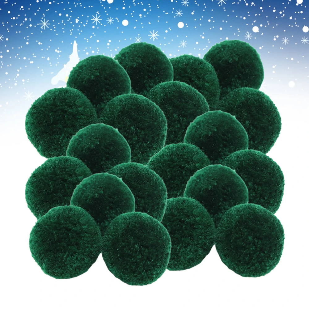 300pcs Christmas DIY Plush Ball Decor Children Plush Ball Toy Creative Manual DIY Material for Kids Festival Party (Dark Green)