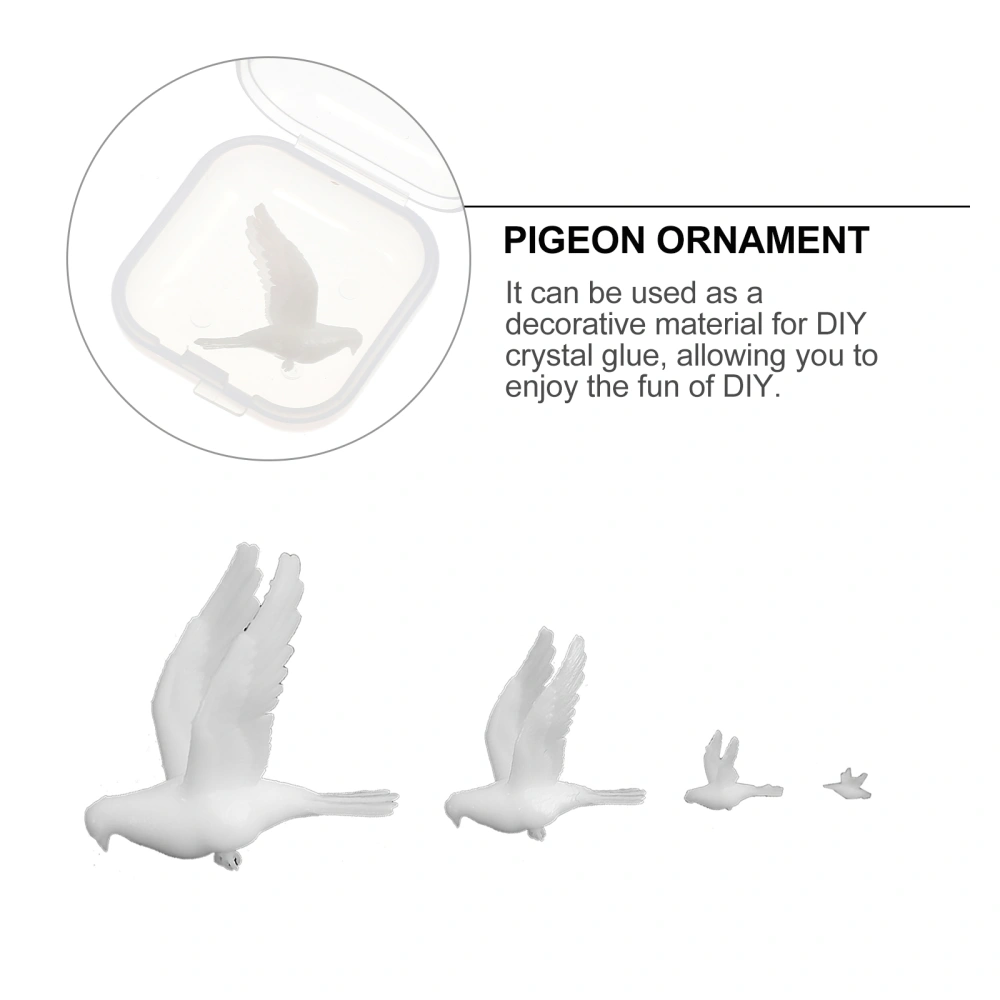 4pcs DIY Crystal Epoxy Material Micro Landscape Pigeon Adornment Mini Decor