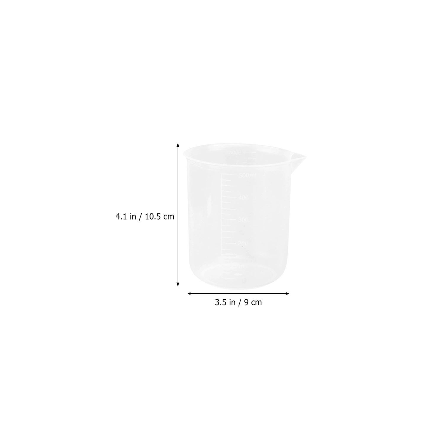 4pcs 50ml / 150ml / 250ml / 500ml Plastic Graduated Beakers (Transparent)