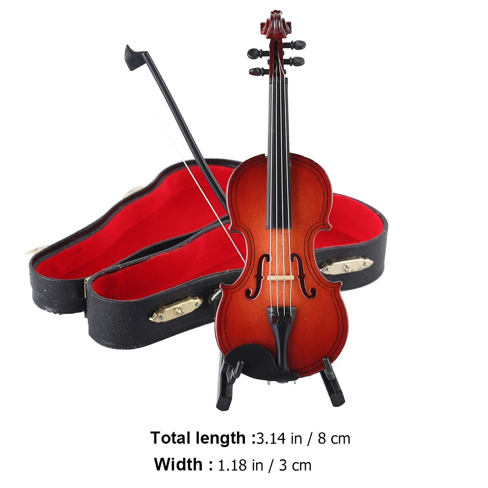 1 Set Mini Instrument Model Mini Violin Adornment Delicate Mini Instrument Gift