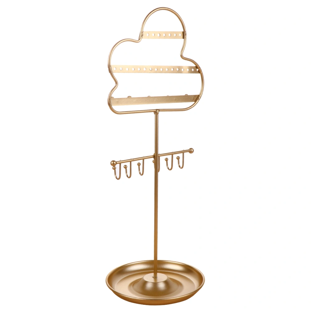 Cloud Shaped Jewelry Display Stand Necklace Organizer Storage Rack Jewelry Holder Ear Stud Rack Earrings Holder (Golden)