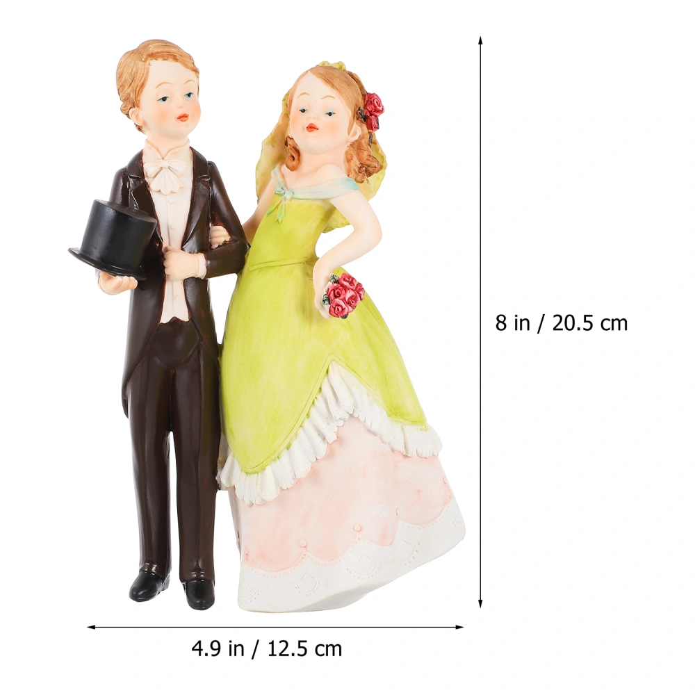 1pc Resin Couple Statue Resin Couple Adornment Resin Couple Doll Decor