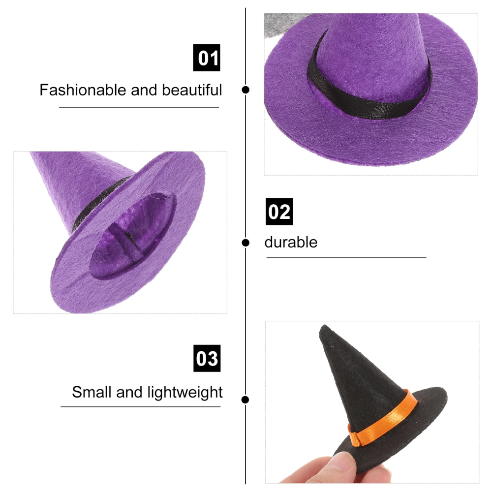 3pcs Mini Witch Hat Halloween Wine Bottle Hat Topper Party Favors Halloween Decor