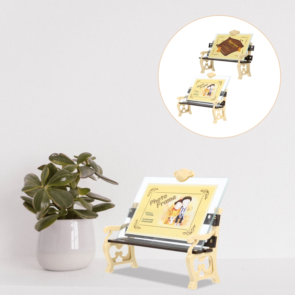 2pcs Creative Bench Design Photo Frame Cartoon Photo Frame Desktop Picture Frame