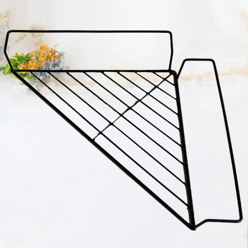 1pc Iron Art Succulent Flower Rack Office Triangular Clapboard Flower Rack Wall-mounted Storage Rack for Flower Pot (Random Color)