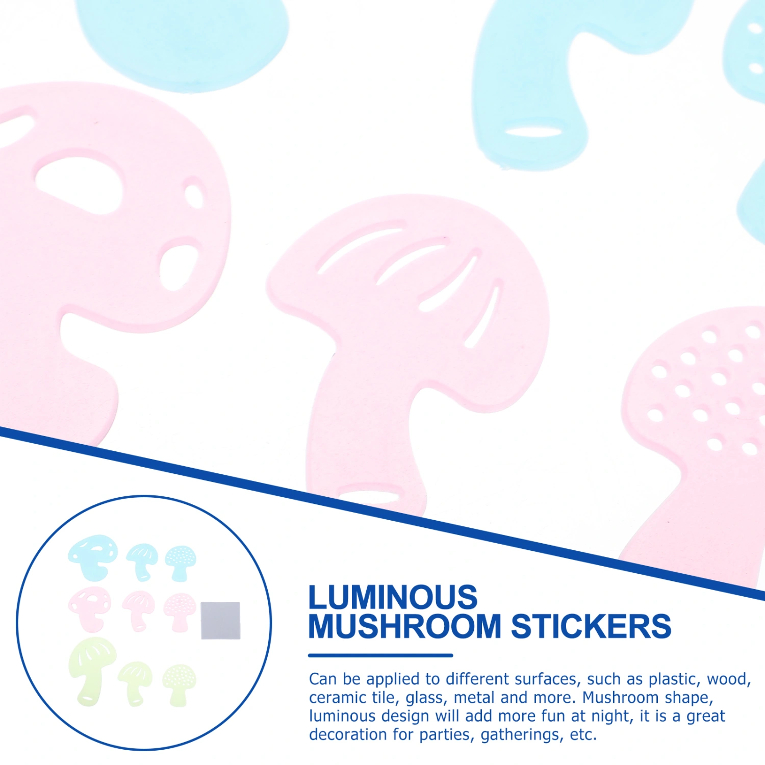 36 Pcs Luminous Mushroom Stickers Glow in The Dark Wall Decals Luminous Decals