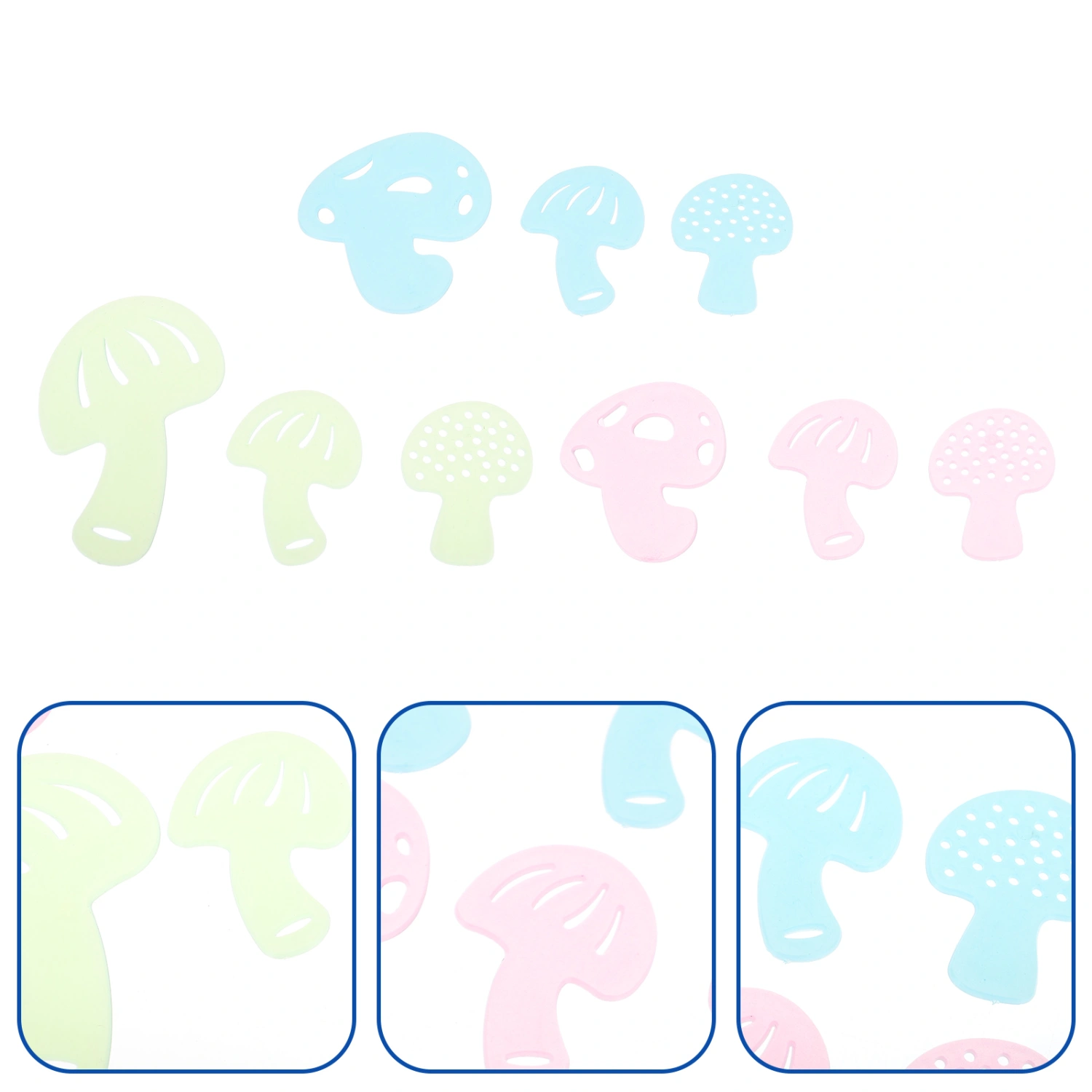 36 Pcs Luminous Mushroom Stickers Glow in The Dark Wall Decals Luminous Decals