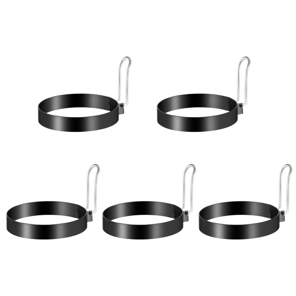 5pcs Round Fried Egg Rings with Handle Thickened Cooking Mold Non-Stick Poached Egg Mould Tool