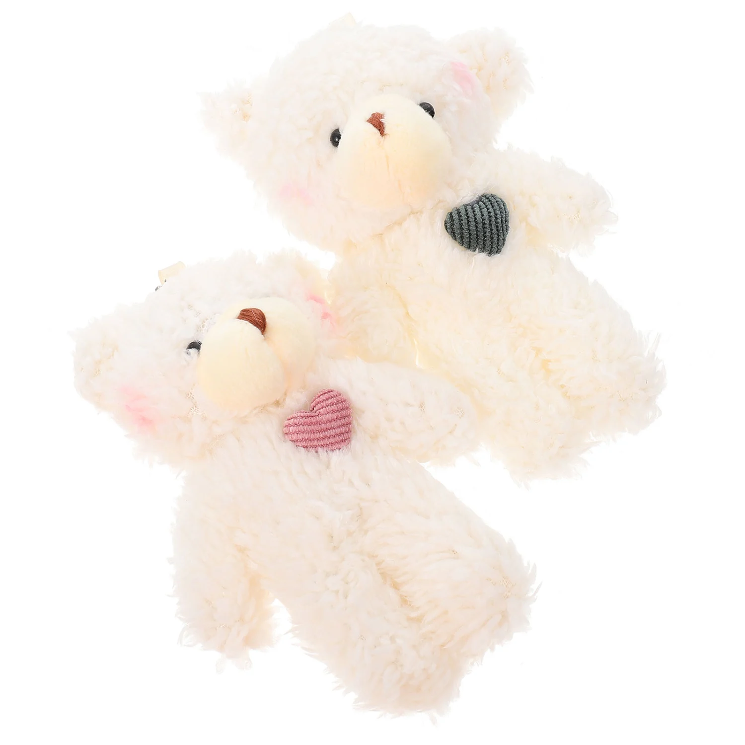 2pcs Lovely Key Chain Pendants Plush Bear Bag Hanging Pendants Key Rings Pendants