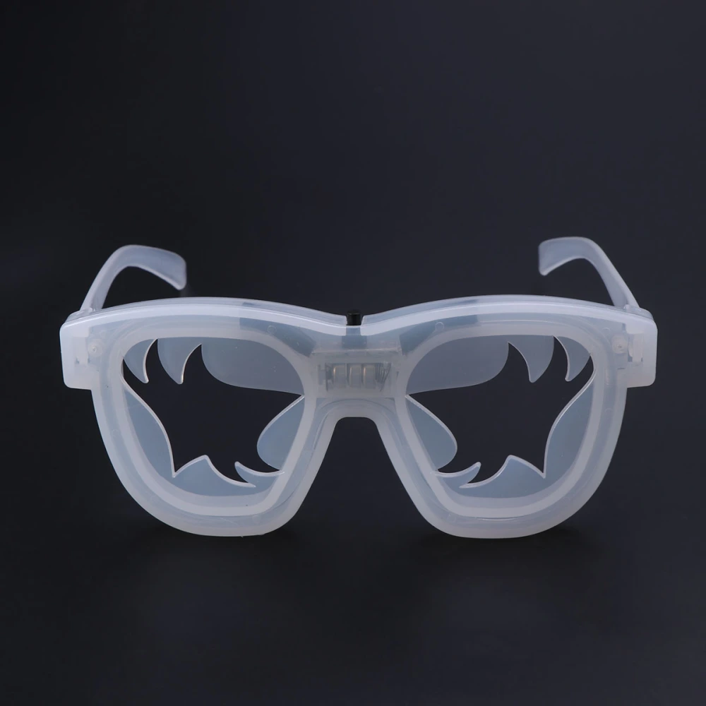 2 pcs Light-emitting LED Glasses for Halloween Party Dance Decoration Props (White)