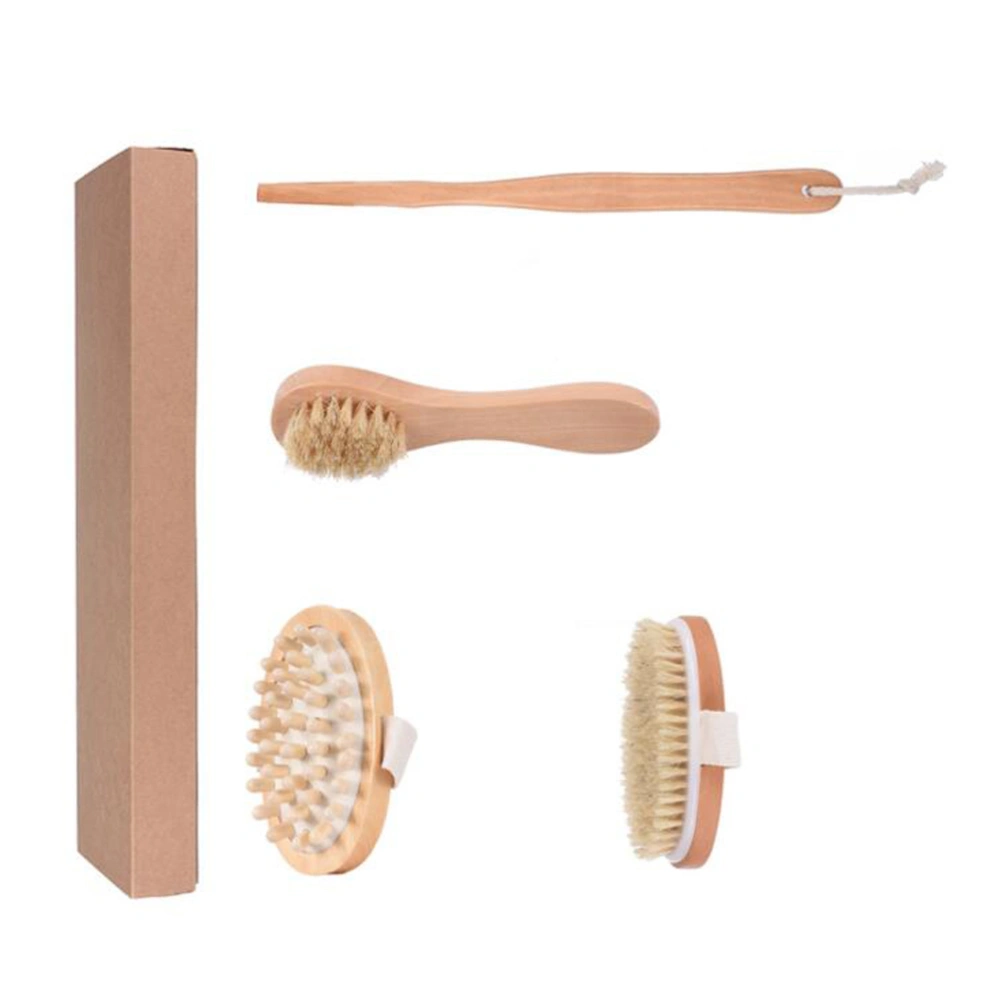 Body Massage Brush Bath Handle Brush Shower Cleaning Tools Set for Home Bathroom Use