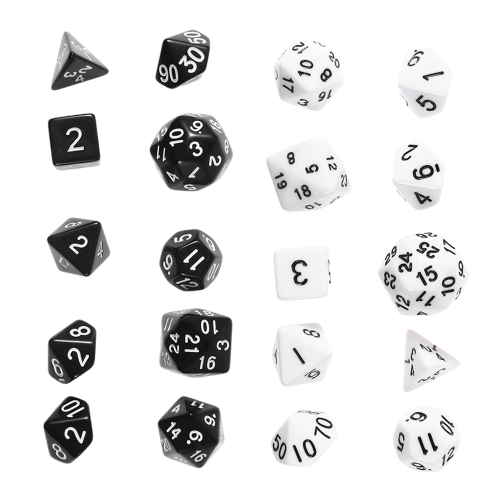 20Pcs Polyhedral Dice Acrylic Clear Polyhedron Dices Numbers Board Game Dices