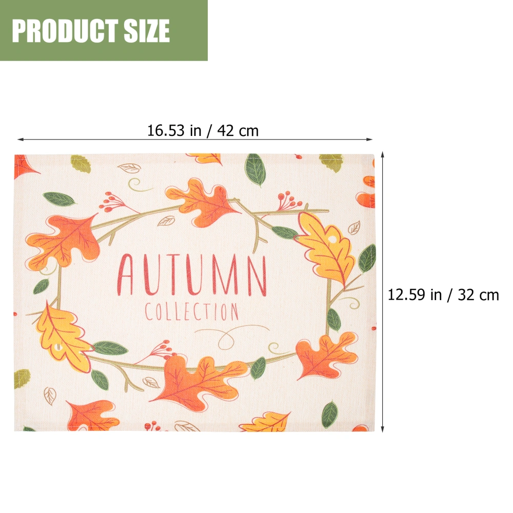 4pcs Autumn Decorative Placemat Maple Leaf Placemat Harvest Scene Decor