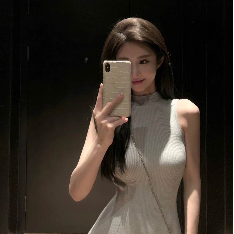 Gentle And Sweet A-line Vest Skirt For External Wear