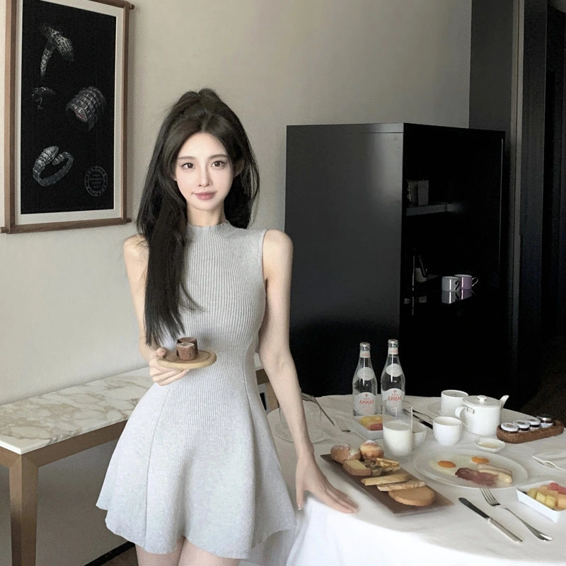 Gentle And Sweet A-line Vest Skirt For External Wear
