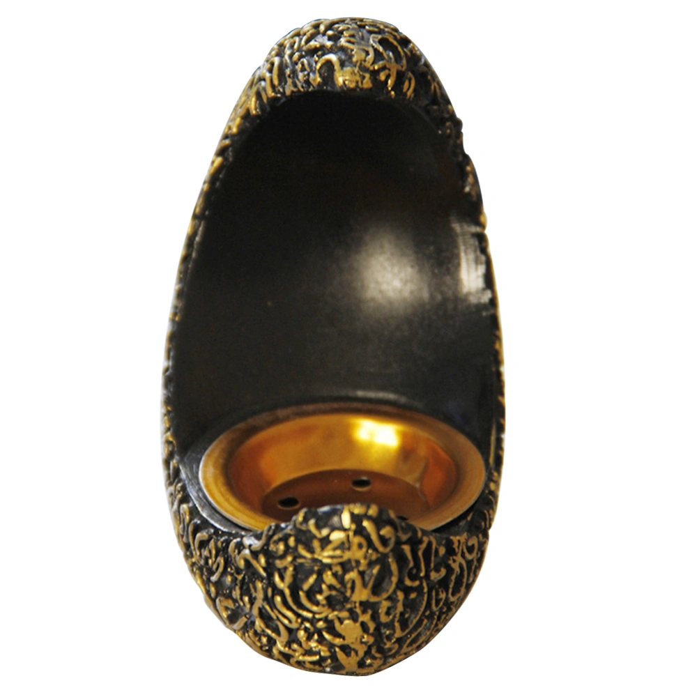 1Pc Decorative Incense Burner Household Censer Crescent Shaped Censer (Black)