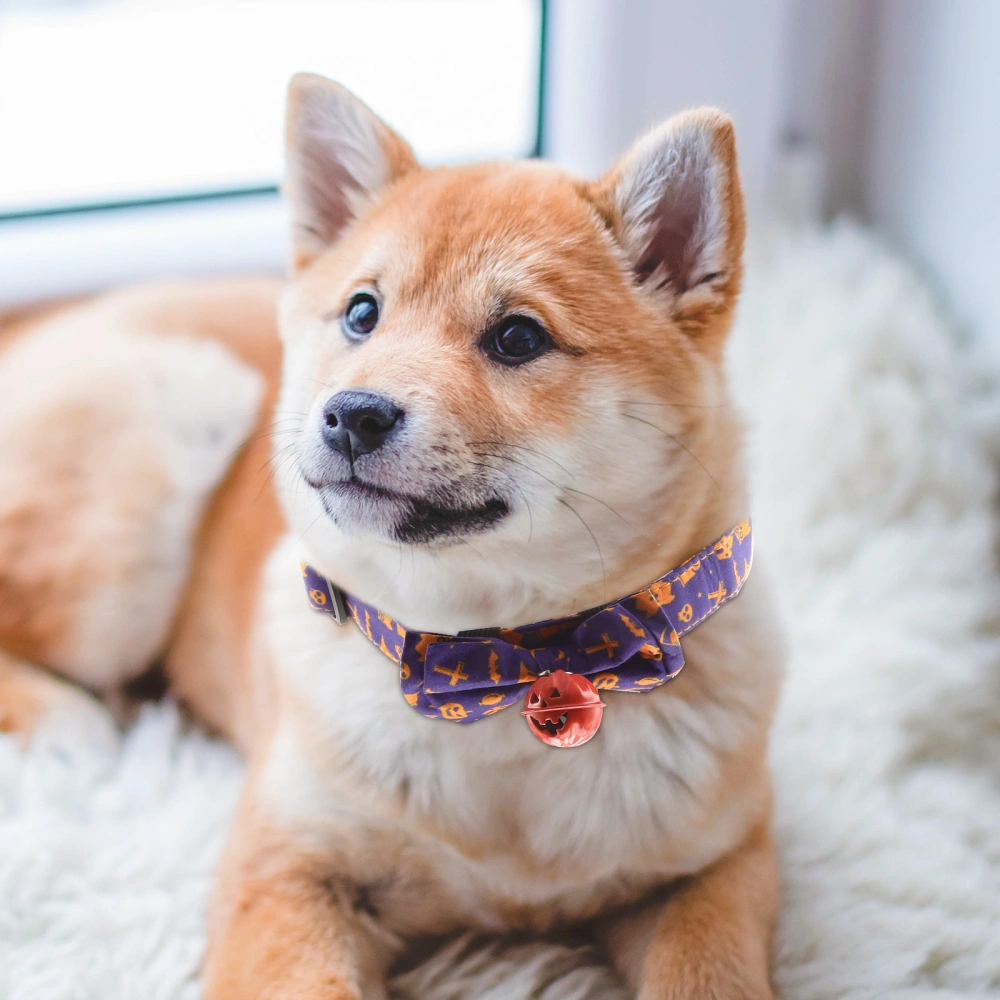 Halloween Cat Collar Halloween Designed Bow Tie Collar for Cat Dog Detachable Dog Collar