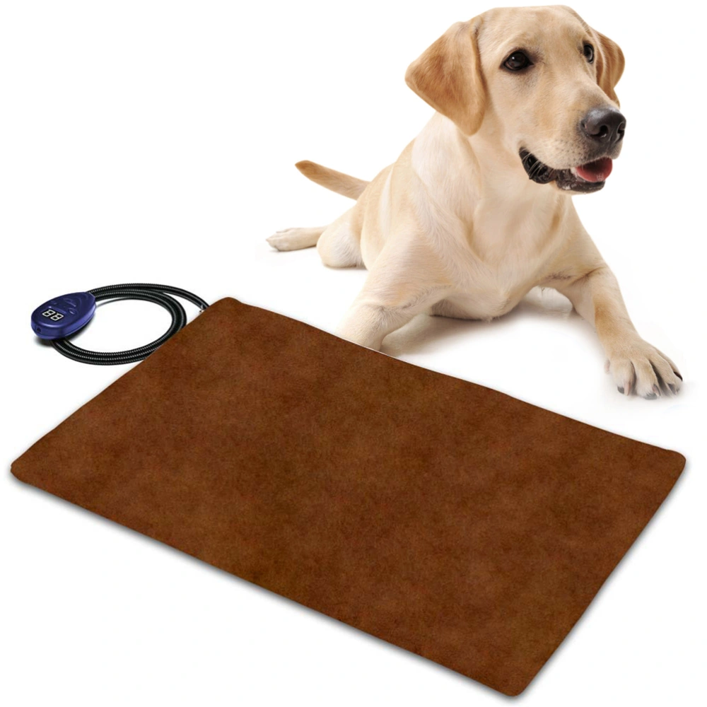 Pet Heating Pad Auto Constant Temperature Warming Bed Indoor Waterproof Pad EU Plug (Coffee)