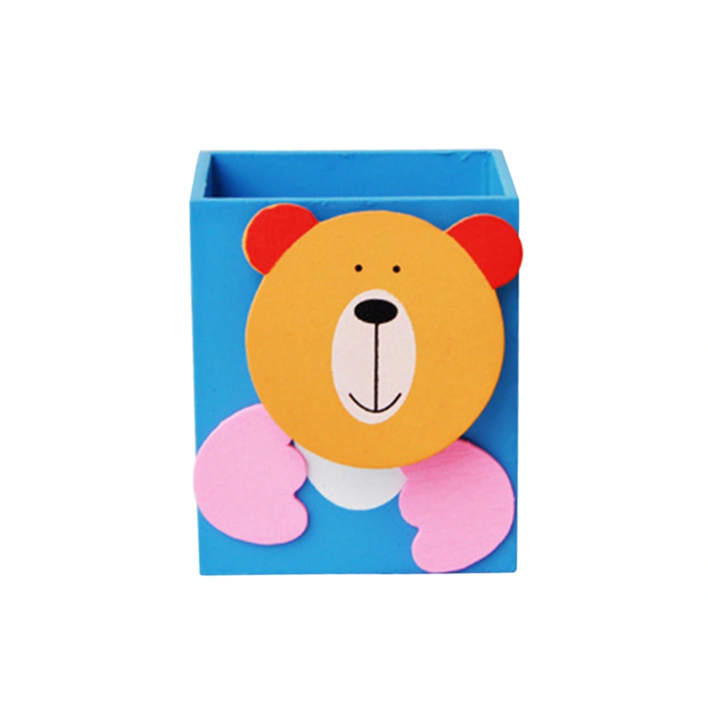 Cartoon Desktop Pen Pencil Holder Stationery Organizer for Home Office School Use (Blue Bear)