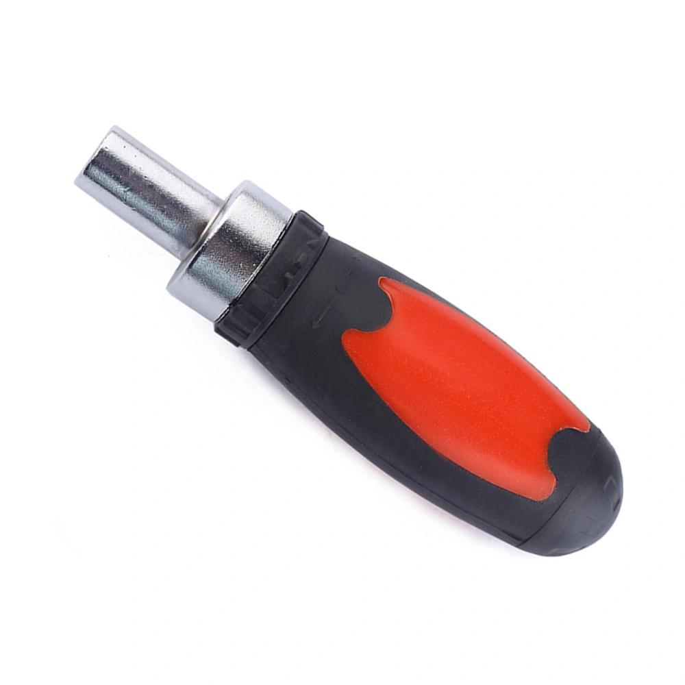 1/4" Screwdriver Handle Multi-functional Portable Wrench Handle Bit Holding Hexagonal Screw Driver (Red and Black)