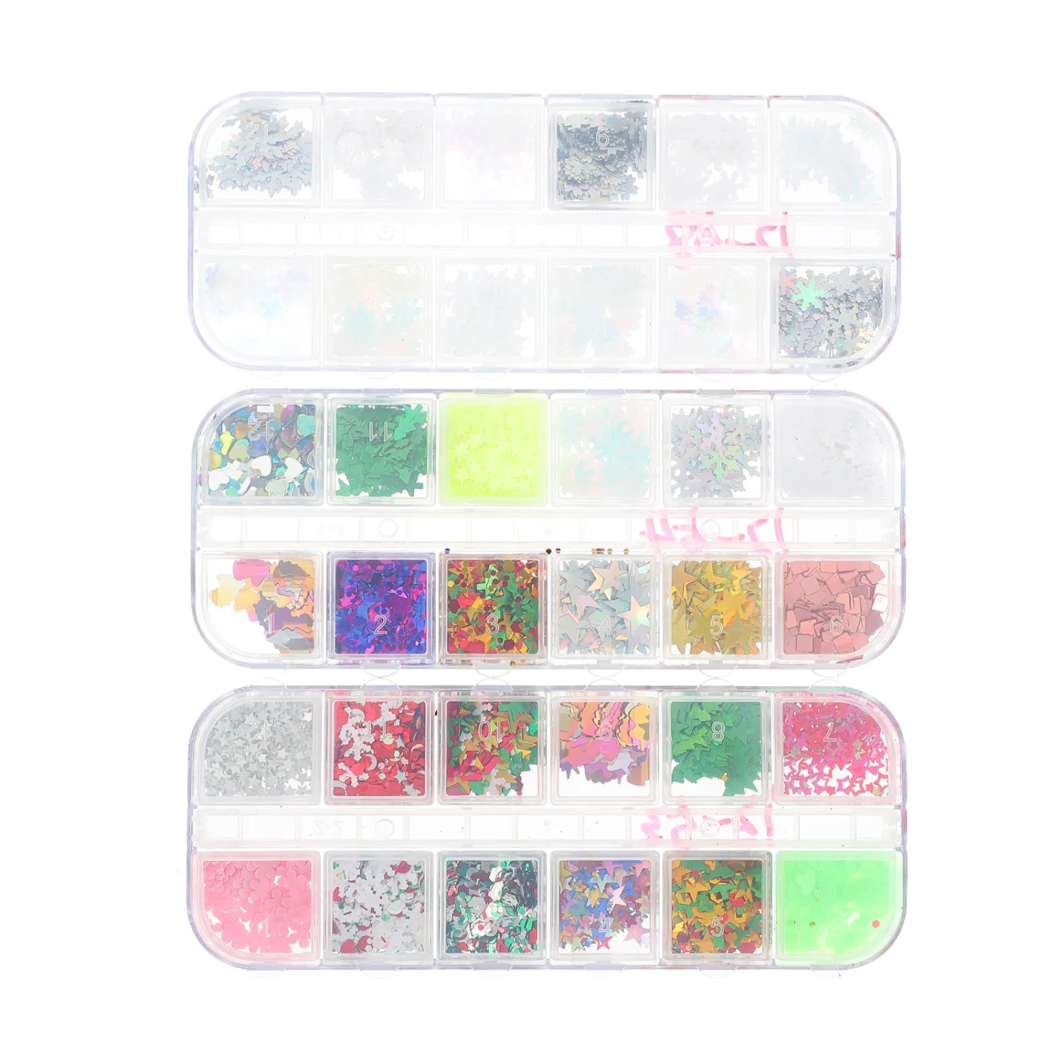 3 Boxes Colorful Nail Sequins Decorative Nail Charms Manicure Charms for Salon