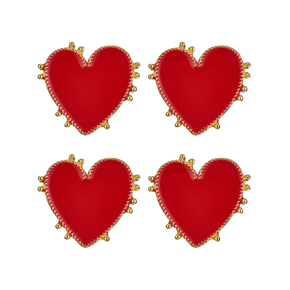 2 Pair Love Heart Ear Studs Exaggerating Earrings Punk Style Ear Jewelry Gift for Women Girls Valentine's Day