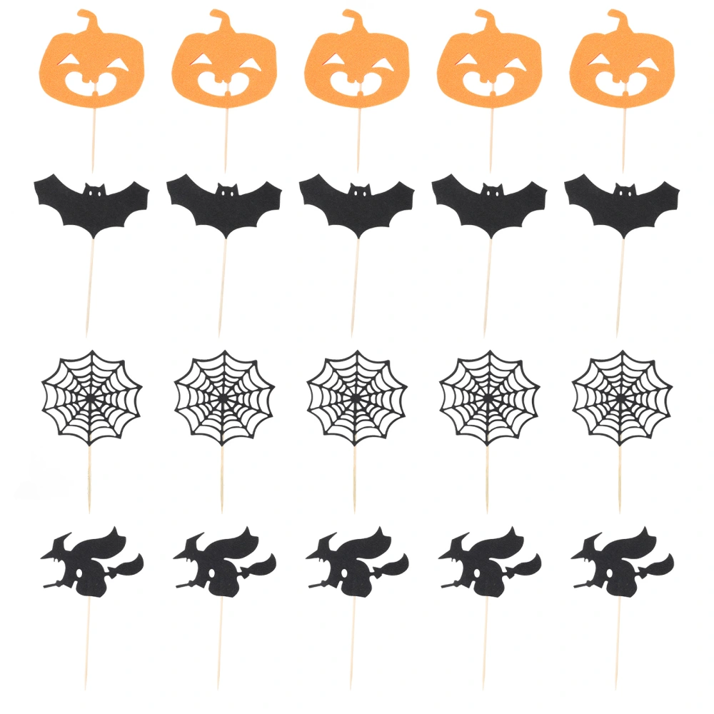 60Pcs Halloween Party Decorations DIY Dessert Cake Cards Cake Toppers Decors