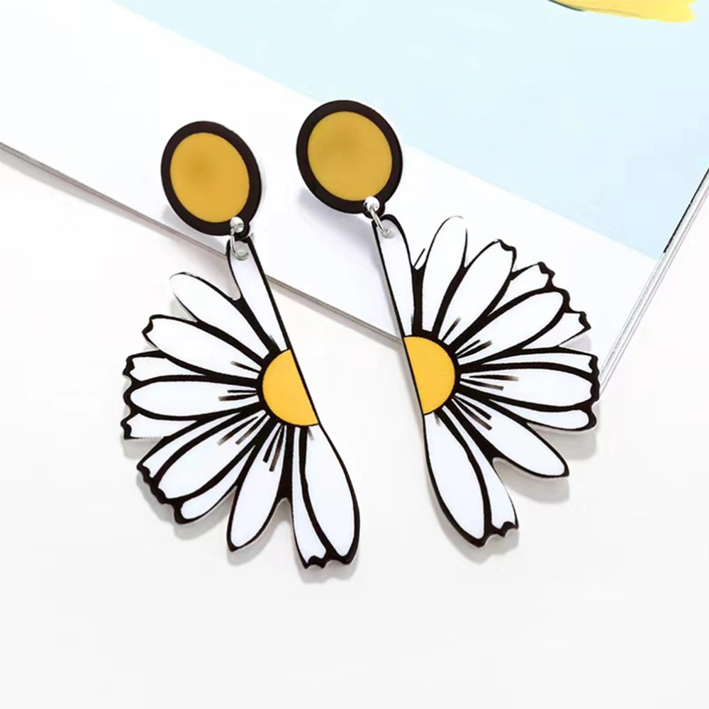 1 Pair Daisy Earrings Girls Dangle Earrings Women Flower Earrings Drop Earrings