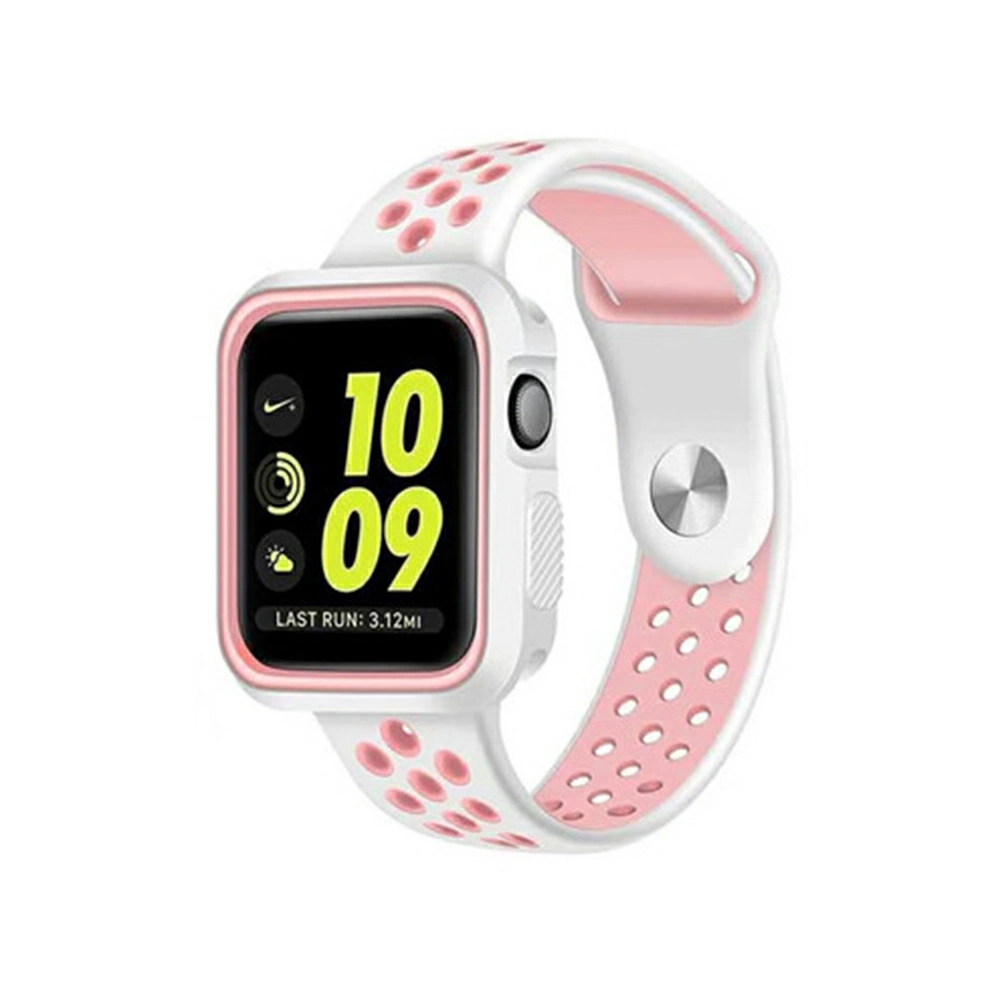 42mm Watch Case Shockproof and Waterproof Protective Case for Apple Watch 3/ 2/ 1 (Pink)