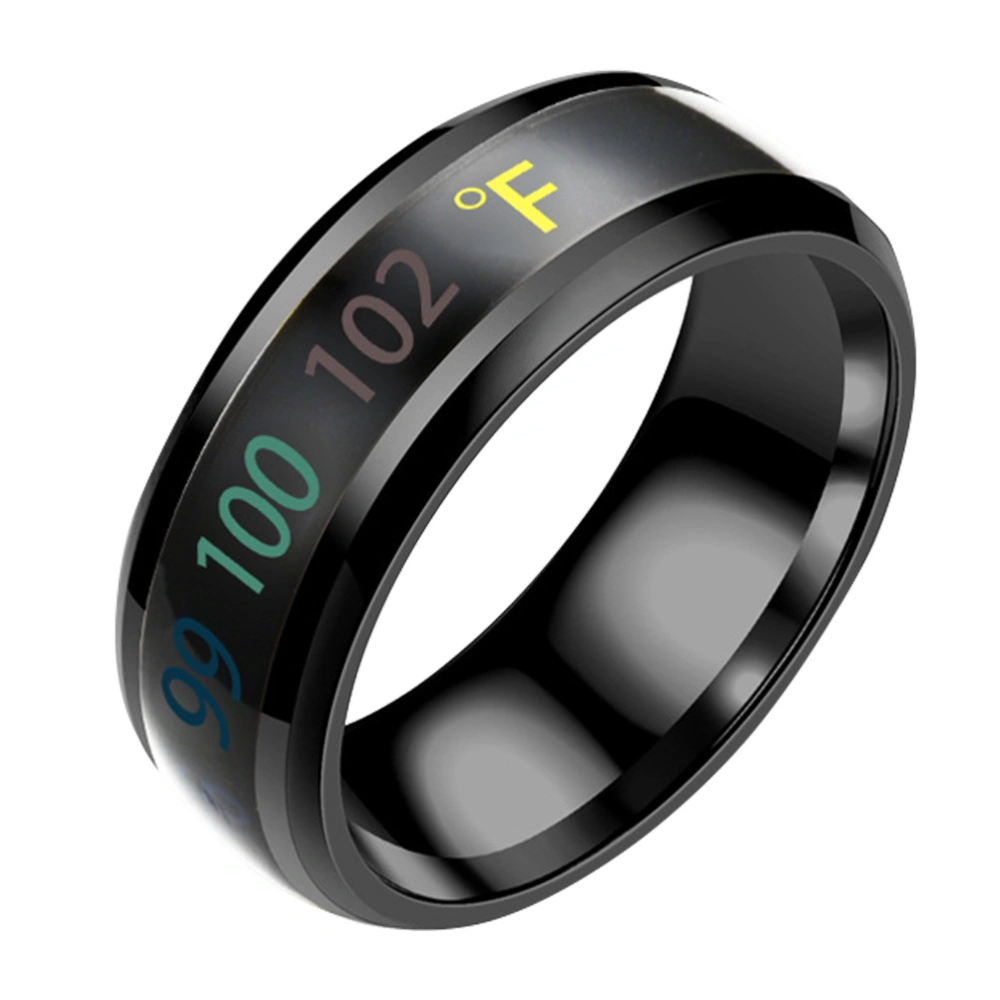 1Pc Fashion Ring Jewelry Intelligent Temperature Display Couple Ring (No.9)