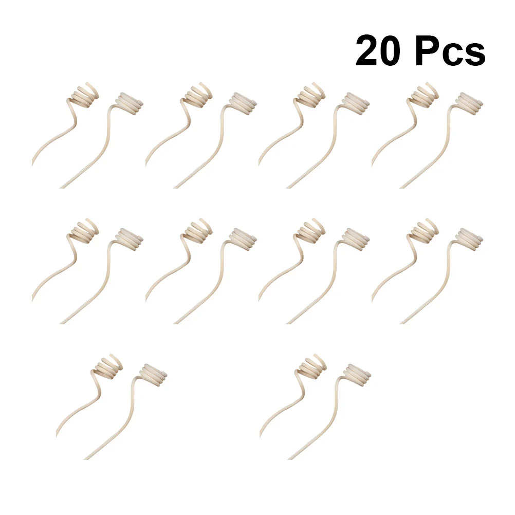 20pcs Rattan Reed Sticks Spiral Head Natural Fragrance Roll Reed Diffuser Aroma Oil Diffuser Rattan Sticks (Light Yellow)