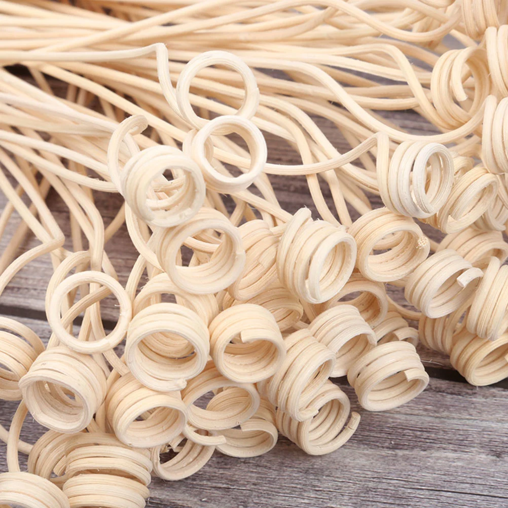 20pcs Rattan Reed Sticks Spiral Head Natural Fragrance Roll Reed Diffuser Aroma Oil Diffuser Rattan Sticks (Light Yellow)