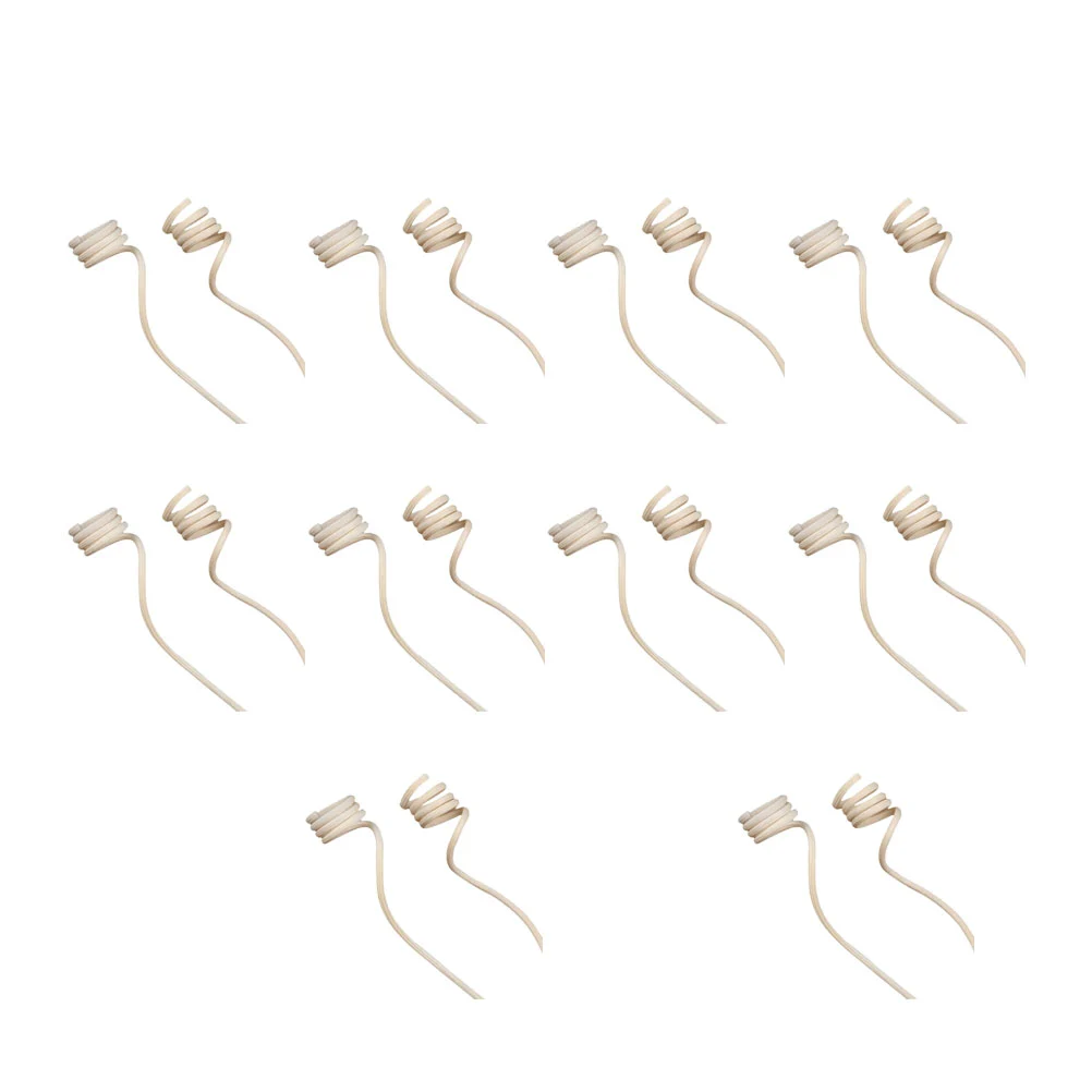 20pcs Rattan Reed Sticks Spiral Head Natural Fragrance Roll Reed Diffuser Aroma Oil Diffuser Rattan Sticks (Light Yellow)