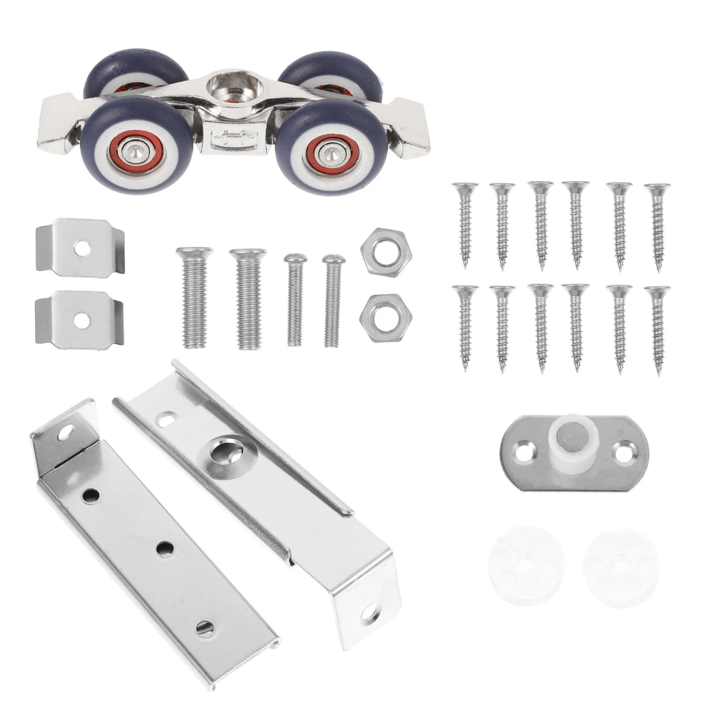 1Pc Zinc Alloy Wood Door Track Thicken Door Wheel Sliding Door Accessory Silver