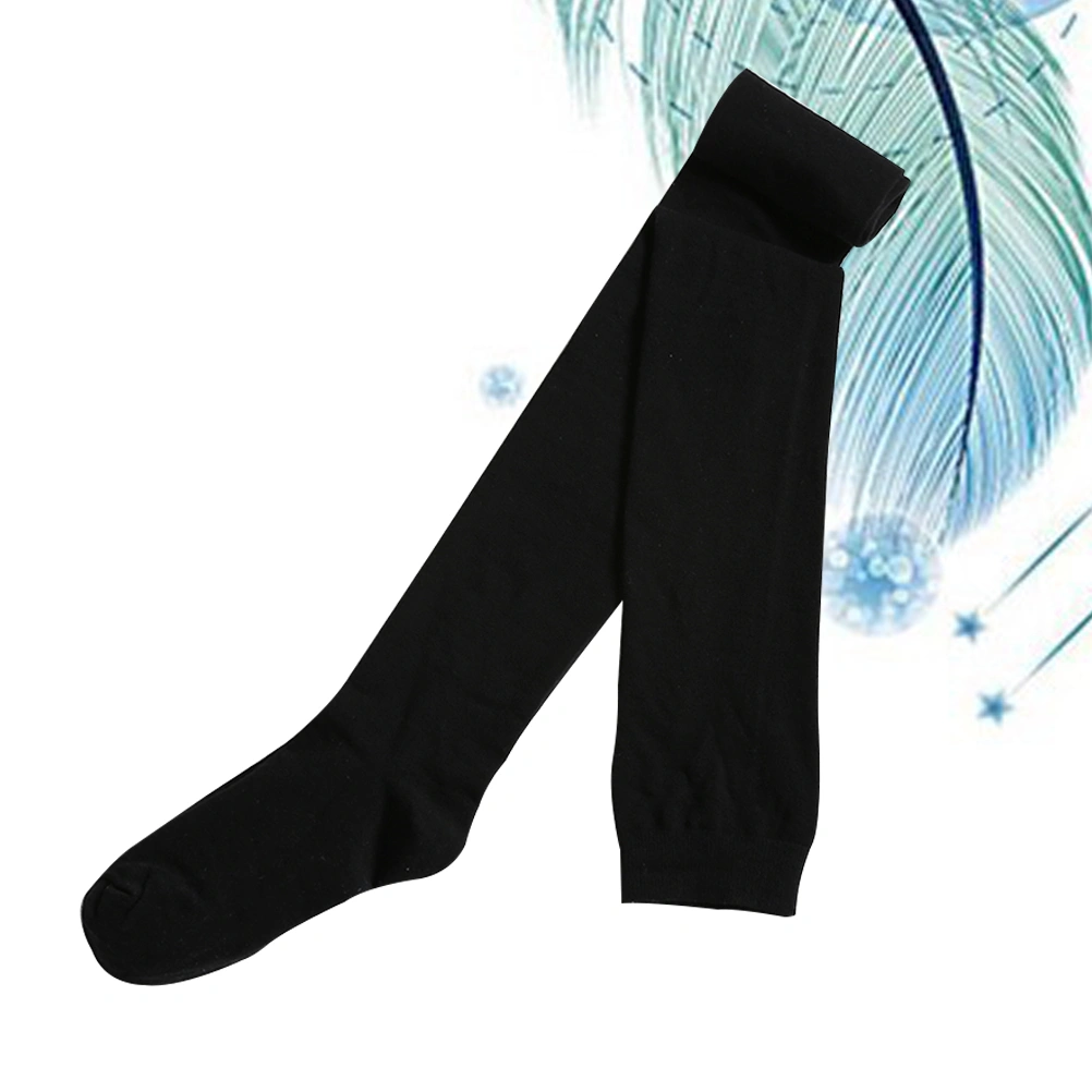 Women Thigh Cotton Socks Over the Knee Long High Socks Autumn Winter Super Long Female Socks High Cotton Socks (Black)