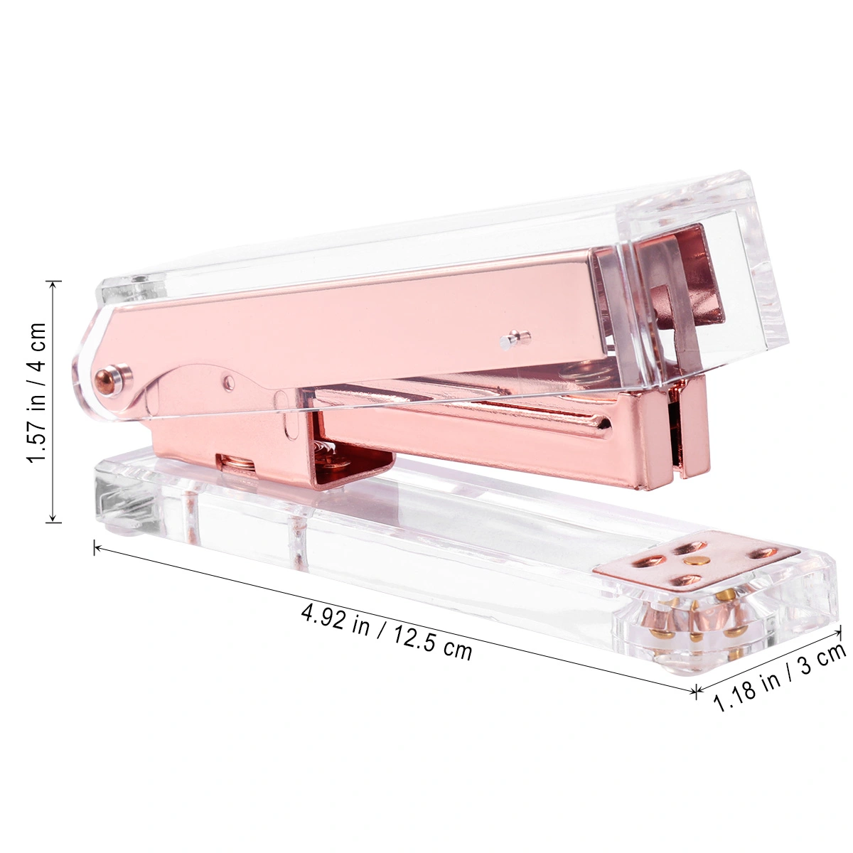 Acrylic Rose Gold Desktop Staplers Classic Modern Design to Brighten Up Your Desk Elegant Office Desk Accessory