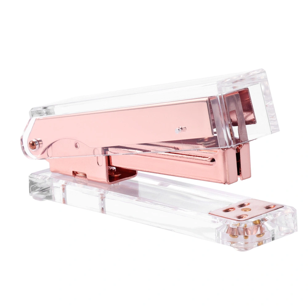 Acrylic Rose Gold Desktop Staplers Classic Modern Design to Brighten Up Your Desk Elegant Office Desk Accessory