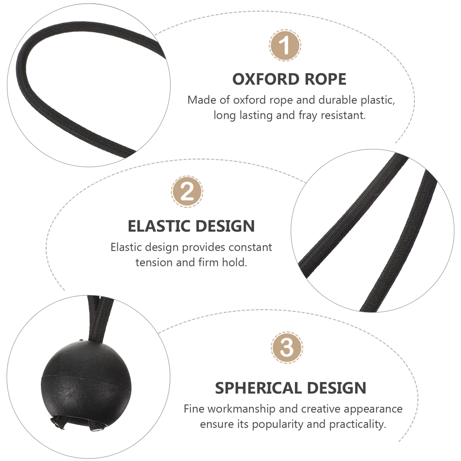 1 Set Tent Bungees Ball Fixing Ropes Canopy Bungee Cords Outdoor Camping Supply