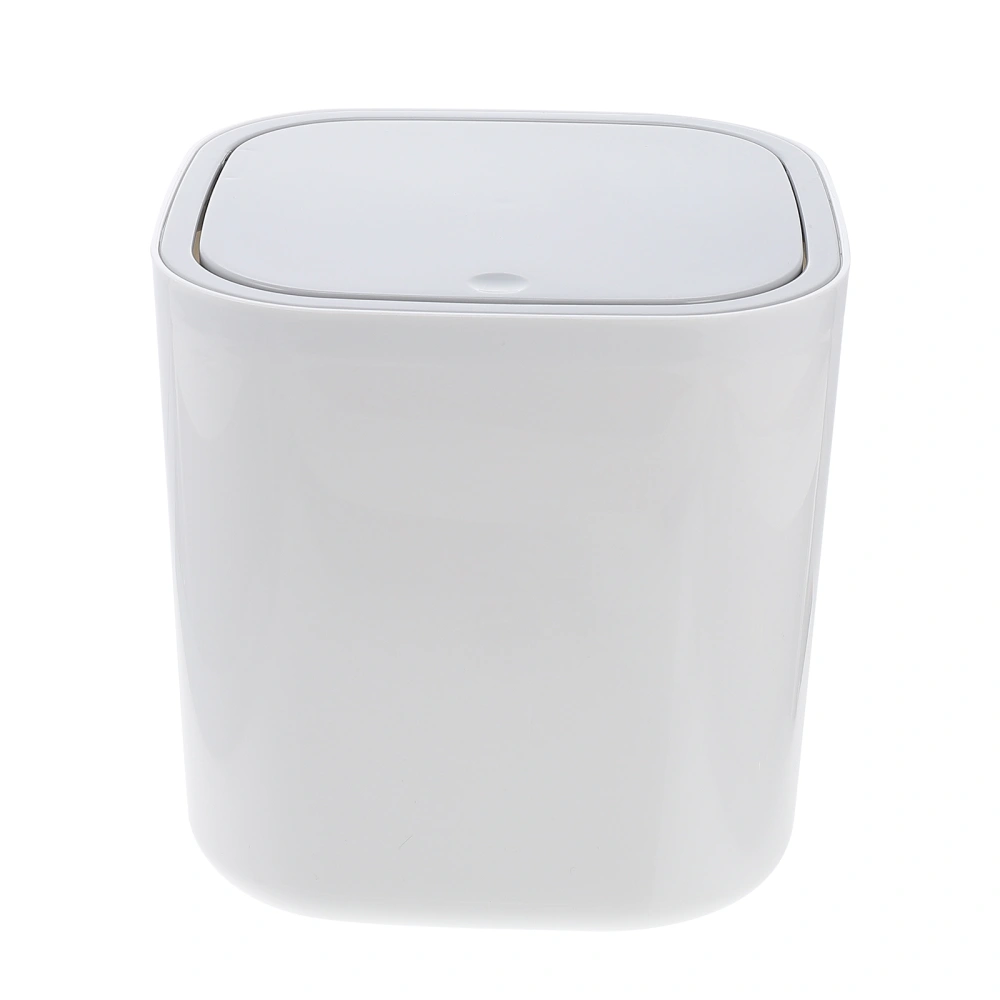 1Pc Creative Square Pressing Pop-lid Trash Can Desktop Mini Trash Bucket (Random Color)