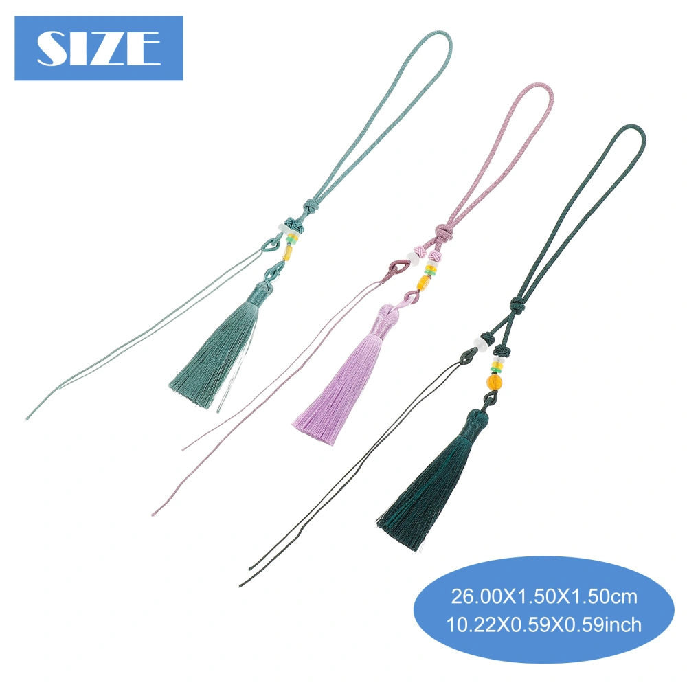 3pcs Car Rearview Mirror Tassel Pendant Fresh Tassel Pendant Bag Hanging Decor