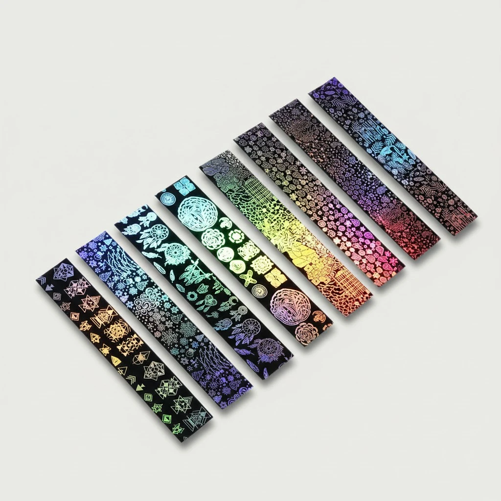 Set of 8 Colorful Nail Art Tips Stickers Mysterious Starry Sky Night Makeup Manicure DIY Decals Decoration