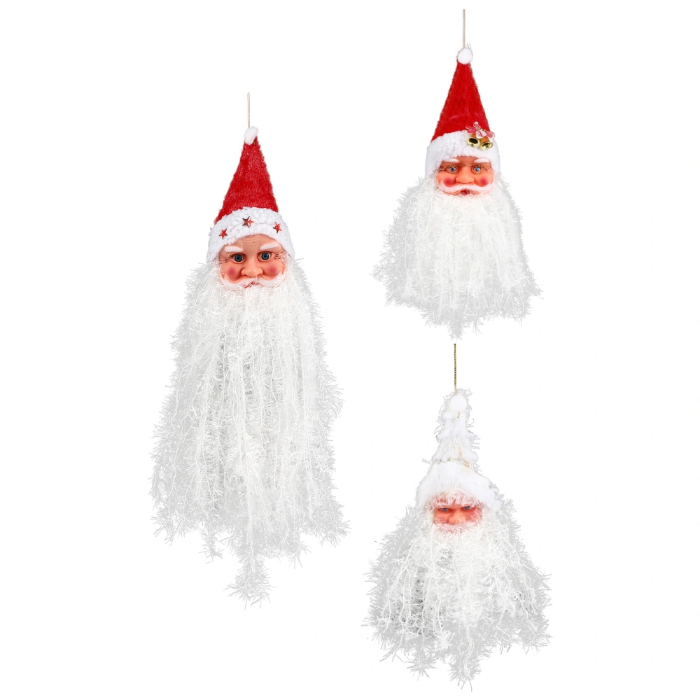 3Pcs Santa Claus Beard Pendant Christmas Tree Hanging Decor Party Pendant Prop