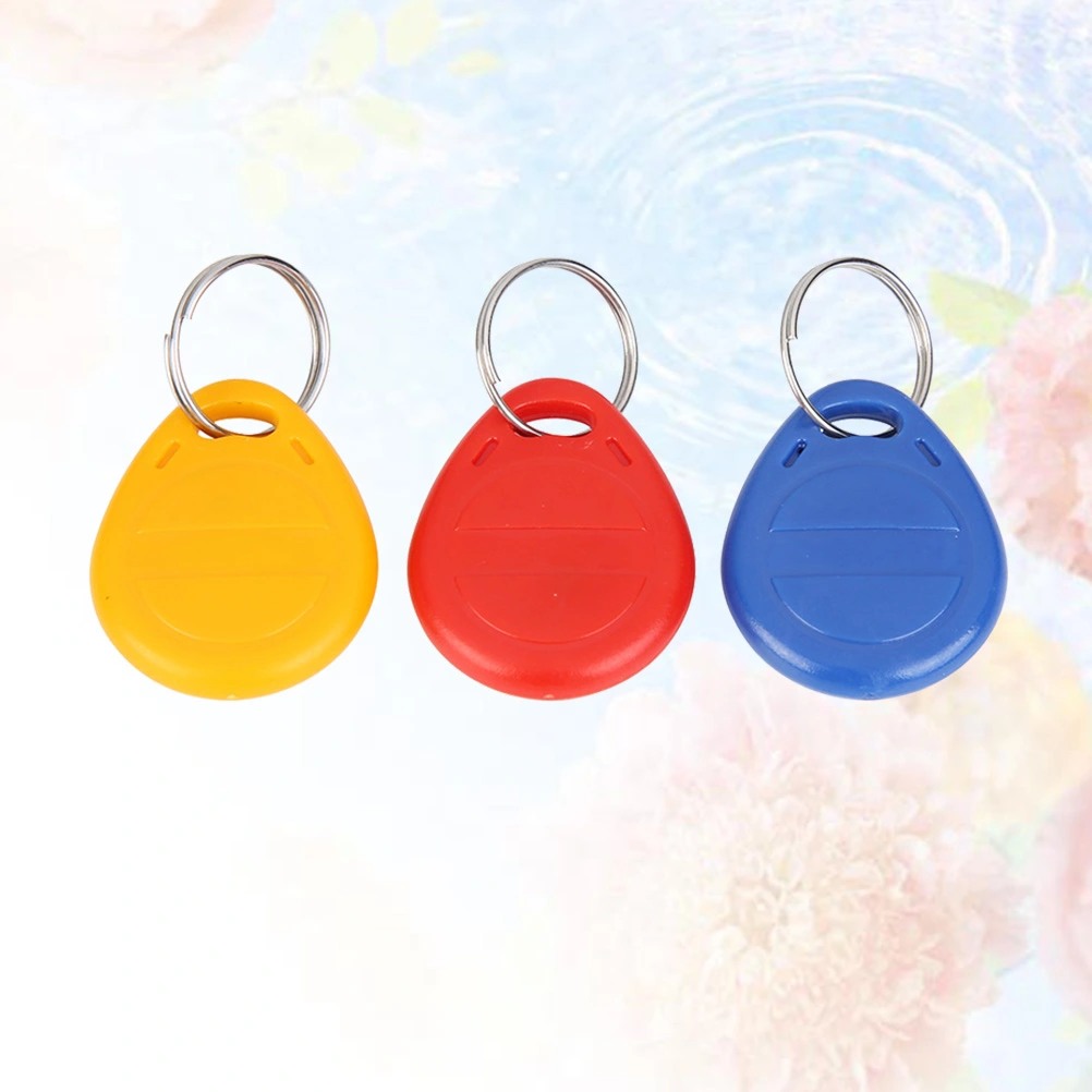 3pcs Keyfob Key Fobs ID Token Tag Keypad for Door Access Control Security Lock Wholesale (Yellow + Red + Blue)