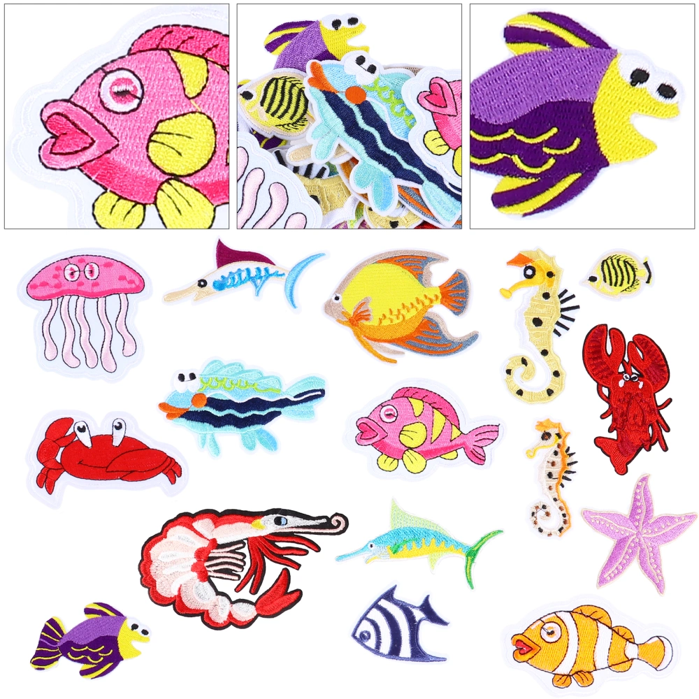 16pcs DIY Iron on Patches Sew on Patches Creative Embroidered Repair Applique