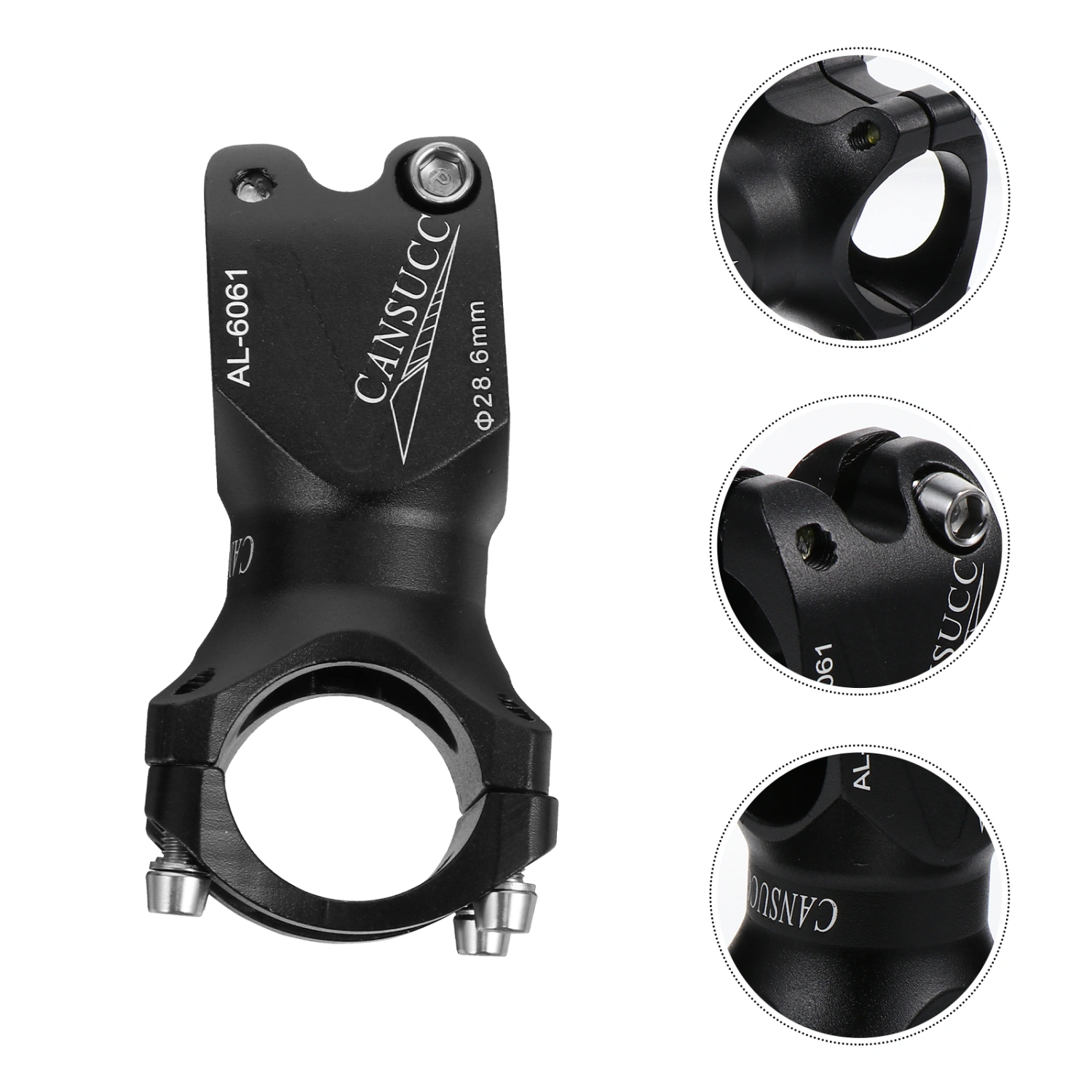 1Pc Zinc Alloy Mountain Bike Riser Practical Bike Handlebar Stem (Black)